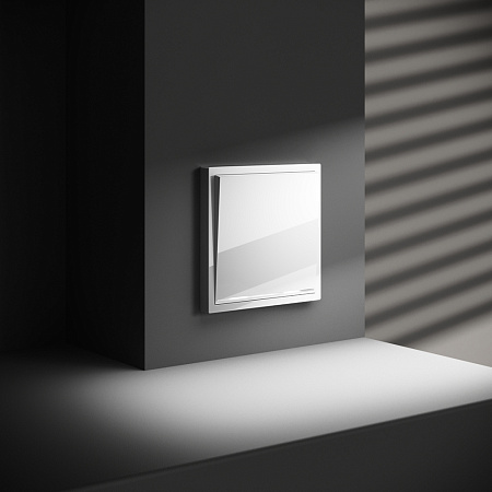 Выключатель встраиваемый VOLTUM S70 одноклавишный с подсветкой (белый глянцевый) VLS010201