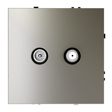 Розетка телевизионнная встраиваемая VOLTUM S70 оконечная TV+SAT, (шелк) VLS060404