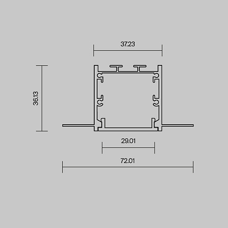 Алюминиевый профиль встраиваемый скрытого монтажа Maytoni Led Strip ALM-7236T-S-3M 636011