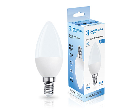 Лампа светодиодная C37 13W E14 6400K Ambrella light 371316