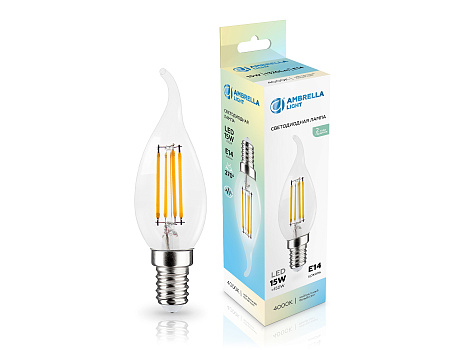 Лампа филаментная CF35 15W E14 4000K Ambrella light 351524