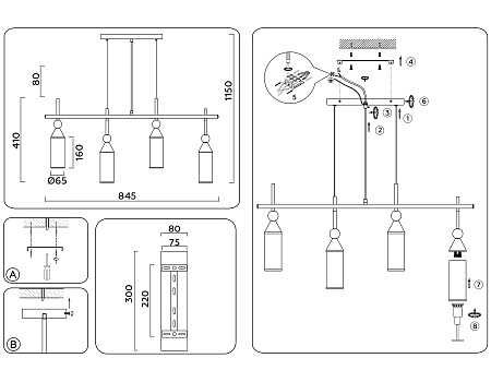 Люстра подвесная Ambrella light LH55274