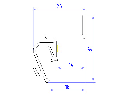 Профиль парящий под натяжной потолок ILLUMINATION GP4100BK