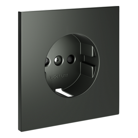 Накладка для розетки с заземлением и защитными шторками Voltum S70 (титан) VLS000706