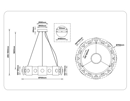 Люстра подвесная светодиодная Ambrella light HIGH LIGHT LH31030