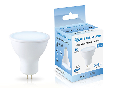 Лампа светодиодная MR16 13W GU5.3 6400K Ambrella light 161306