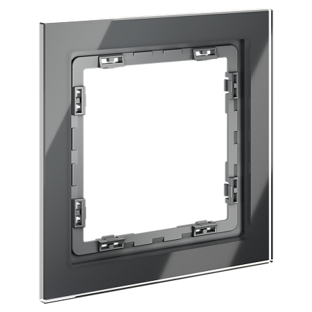 Рамка стеклянная VOLTUM S70 на 1 пост, (графит, стекло) VLS110107