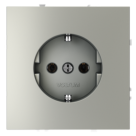 Розетка встраиваемая VOLTUM S70 с заземлением (сталь) VLS040105