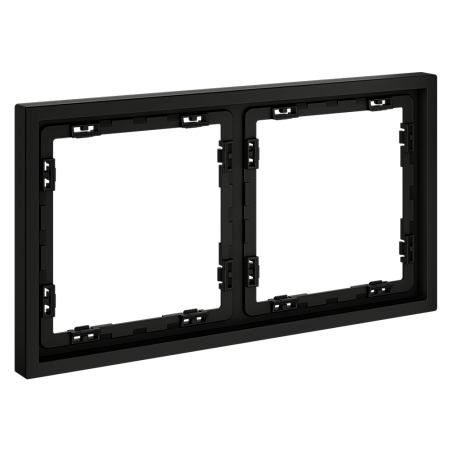 Рамка пластиковая VOLTUM S70 на 2 поста, (черный матовый) VLS100208