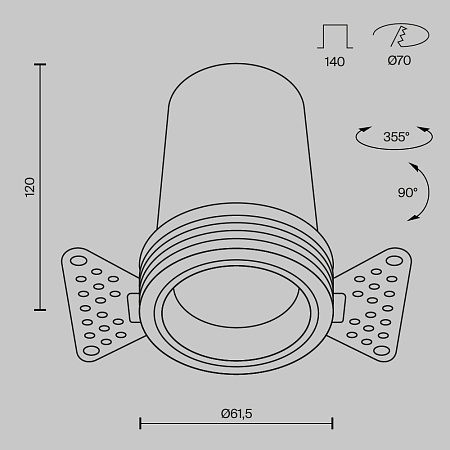 Светильник встраиваемый светодиодный Maytoni FOCUS LED DL125-L12-3K-TRS-W
