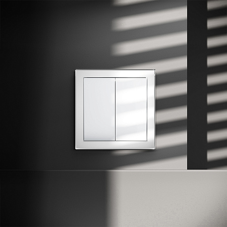 Выключатель встраиваемый VOLTUM S70 двухклавишный (белый глянцевый) VLS020101