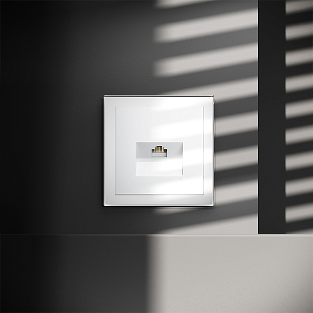 Розетка компьютерная встраиваемая VOLTUM S70 RJ45 кат.6, (белый глянцевый) VLS060101 Розетка компьютерная встраиваемая VOLTUM S70 RJ45 кат.6, (белый глянцевый) VLS060101