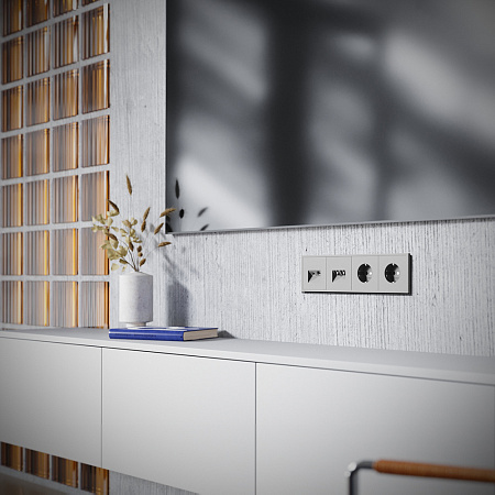 Розетка телевизионная встраиваемая TV+RJ45 кат. 6 Voltum S70 (кашемир) VLS060703 Розетка телевизионная встраиваемая TV+RJ45 кат. 6 Voltum S70 (кашемир) VLS060703