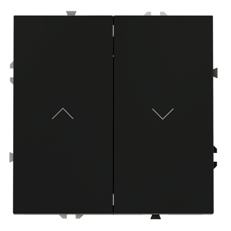 Выключатель двухклавишный встраиваемый для жалюзи 10А Voltum S70 (черный матовый) VLS020708 Выключатель двухклавишный встраиваемый для жалюзи 10А Voltum S70 (черный матовый) VLS020708