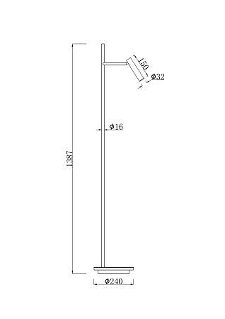 Торшер светодиодный Maytoni Estudo Z010FL-L8W3K