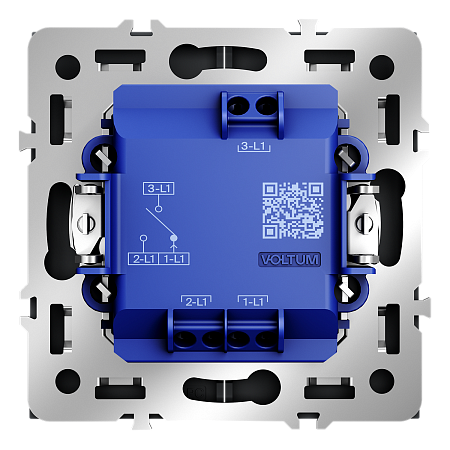 Выключатель двухклавишный встраиваемый для жалюзи 10А Voltum S70 (графит) VLS020707