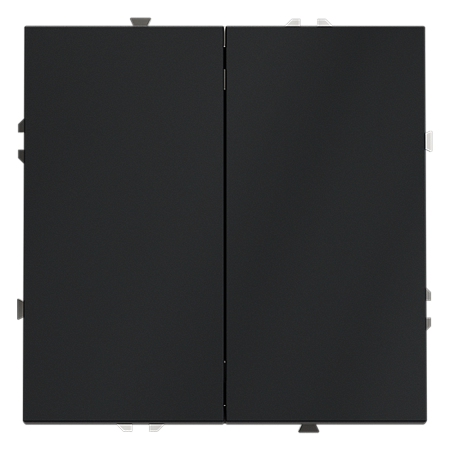 Проходной переключатель встраиваемый VOLTUM S70 двухклавишный (графит) VLS020307