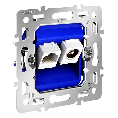 Механизм розетки TV+RJ45 кат. 6, Voltum S70 VLS0607M