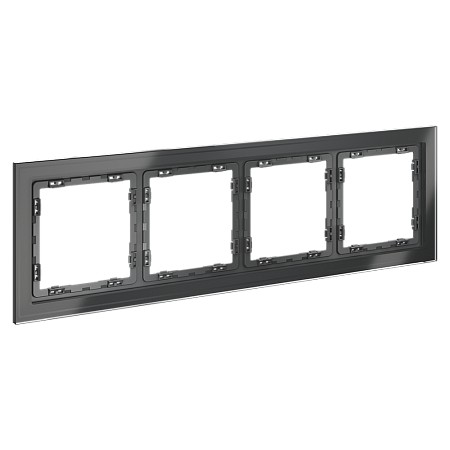 Рамка стеклянная VOLTUM S70 на 4 поста, (графит, стекло) VLS110407