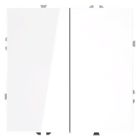 Проходной переключатель встраиваемый VOLTUM S70 двухклавишный (белый глянцевый) VLS020301