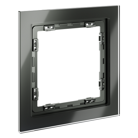 Рамка стеклянная VOLTUM S70 на 1 пост, (титан, стекло) VLS110106