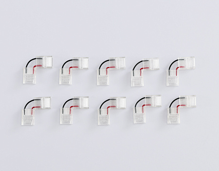Коннектор угловой COB 12/24V для лент 12mm GS6871 (2 конт.) (10шт. в комплекте) Illumination GS6871