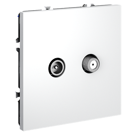 Розетка телевизионнная встраиваемая VOLTUM S70 оконечная TV+SAT, (белый матовый) VLS060402