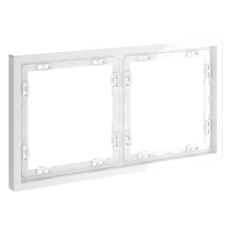 Рамка пластиковая VOLTUM S70 на 2 поста, (белый глянцевый) VLS100201
