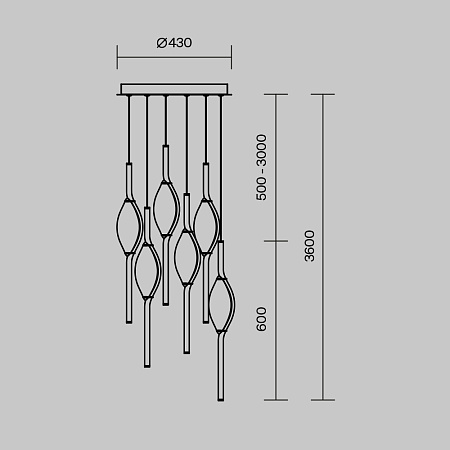 Люстра подвесная светодиодная Maytoni Foresight MOD347PL-L48BS3K