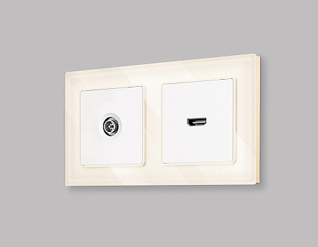 Комплект механизма TV розетки оконечной экранированной 5-1000MHz 3dB Ambrella Volt Alfa MA133005