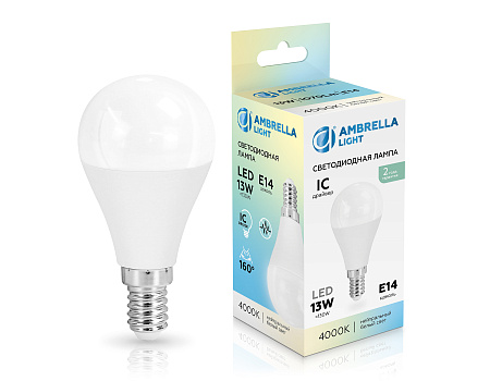 Лампа светодиодная 13W E14 4000K Ambrella light G45 451314