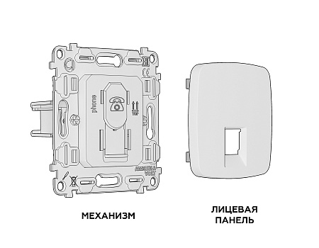 Комплект механизма телефонной розетки Ambrella Volt OMEGA MO332030