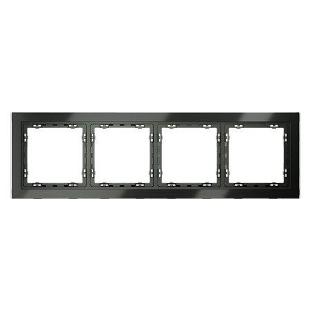 Рамка стеклянная VOLTUM S70 на 4 поста, (титан, стекло) VLS110406