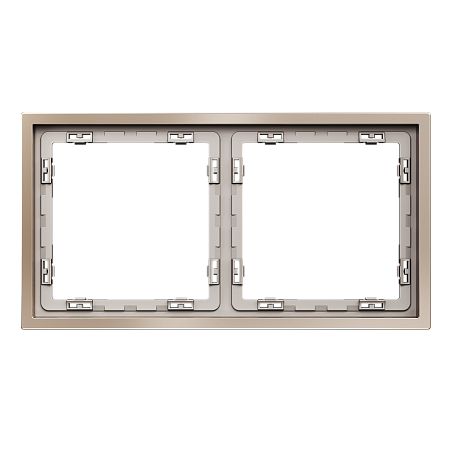 Рамка металлическая на 2 поста Voltum S70 METAL (платина) VLSM120210