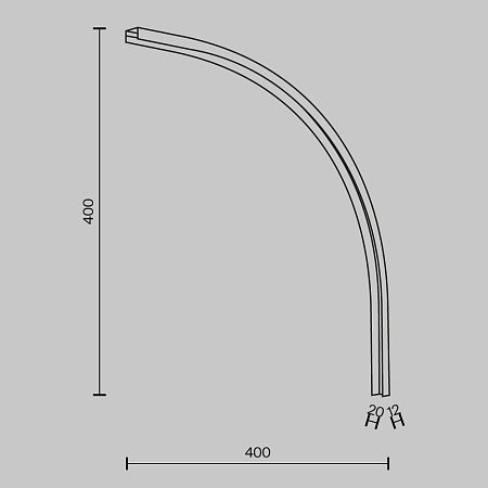 Коннектор радиусный внутренний R300 Maytoni Basity TRA172ICL-R300-11B