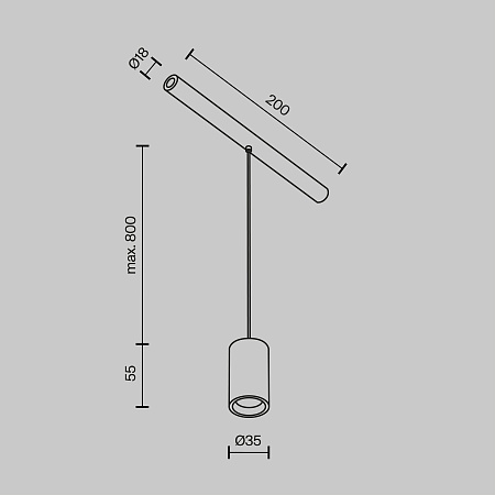 Трековый штанговый светодиодный светильник Maytoni Axity Focus LED C105PL-3W3-6K-BS