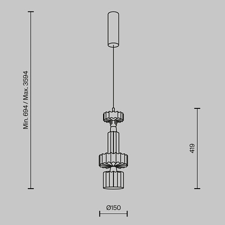 Светильник подвесной светодиодный Maytoni Level MOD253PL-L18BS3K2