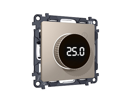 Комплект механизма терморегулятора с цифровым дисплеем с подсветкой и датчиком для теплого пола 16A-250V Ambrella Volt Alfa MA365810