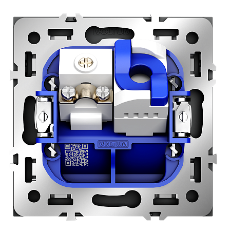 Розетка телевизионная встраиваемая TV+RJ45 кат. 6 Voltum S70 (черный матовый) VLS060708