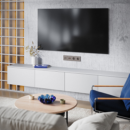 Накладка для розетки TV+RJ45 кат. 6 Voltum S70 (капучино) VLS002714 Накладка для розетки TV+RJ45 кат. 6 Voltum S70 (капучино) VLS002714