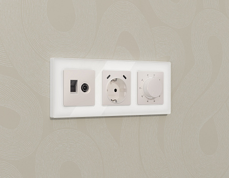 Комплект механизма терморегулятора с датчиком для теплого пола с подсветкой 16A-250V Ambrella Volt Alfa MA205710 Комплект механизма терморегулятора с датчиком для теплого пола с подсветкой 16A-250V Ambrella Volt Alfa MA205710