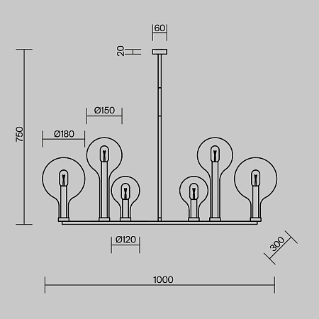 Люстра на штанге Maytoni Status MOD333PL-06B1 Люстра на штанге Maytoni Status MOD333PL-06B1