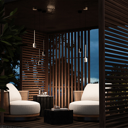 Уличный подвесной светодиодный светильник Maytoni Apex O491PL-L8B3K