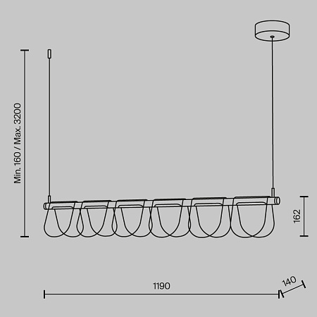 Светильник подвесной светодиодный Maytoni Fluffy MOD319PL-L30B3K