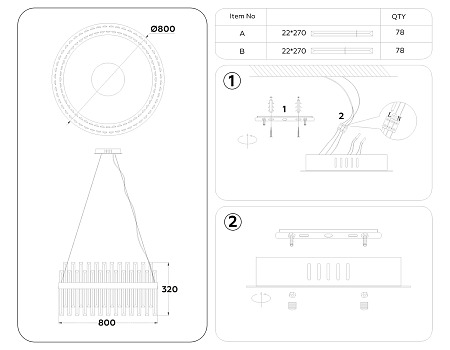 Подвесной светодиодный светильник Traditional TR5011 Подвесной светодиодный светильник Traditional TR5011