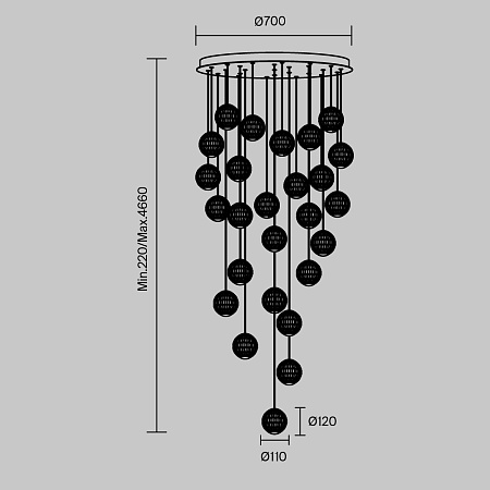 Люстра подвесная светодиодная Maytoni Sapphire MOD293PL-L140BS3K Люстра подвесная светодиодная Maytoni Sapphire MOD293PL-L140BS3K