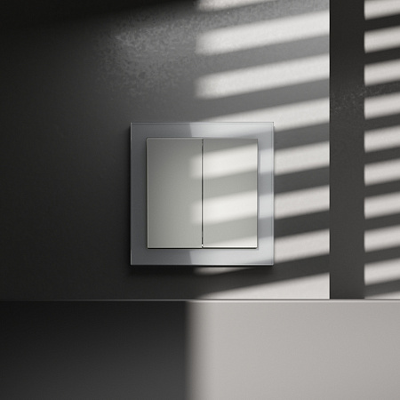 Выключатель двухклавишный перекрестный встраиваемый 10А Voltum S70 (сталь) VLS020505 Выключатель двухклавишный перекрестный встраиваемый 10А Voltum S70 (сталь) VLS020505