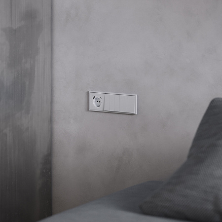 Накладка для розетки с заземлением и защитными шторками, с USB A+C Voltum S70 (серый) VLS001016