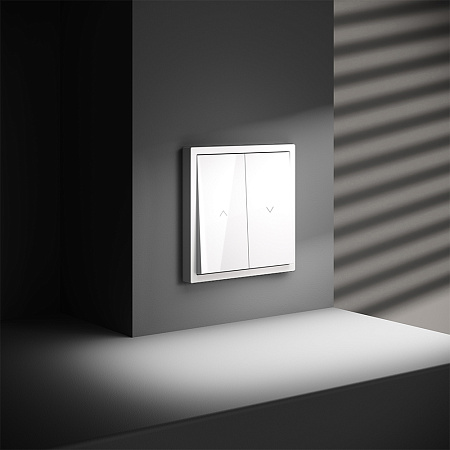 Выключатель двухклавишный встраиваемый для жалюзи 10А Voltum S70 (белый глянцевый) VLS020701