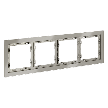 Рамка стеклянная VOLTUM S70 на 4 поста, (шелк, стекло) VLS110404
